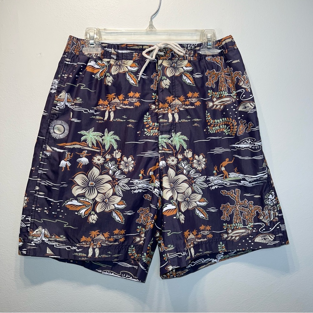 Ralph Lauren Polo Sport Shorts Hawaiian Floral 7”inseam Aloha Surf Swim Trunks L